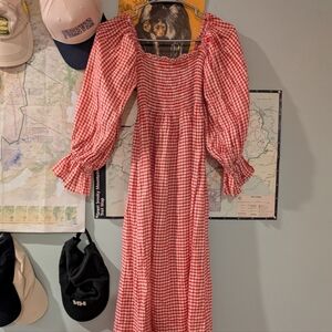 Sleeper dress Atlanta in red gingham, size small